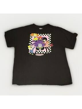 Powerpuff Girls Graphic Tee Cartoon Network Black Cotton Unisex Adult XXL